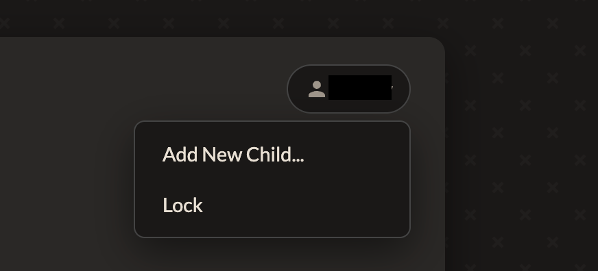 The 'Add New Child' option in the profile menu